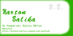 marton balika business card